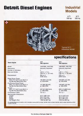 Detroit Diesel 4-71 and 6-71 Spec Sheet p1