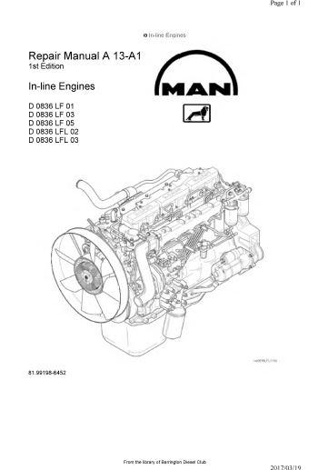 MAN D0834, D0836LE, D0836LF specs, bolt torques, manuals